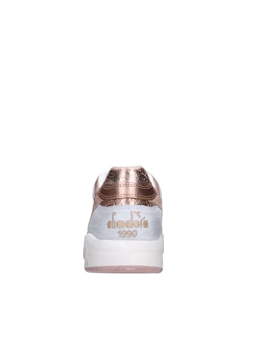 Sneakers in leather DIADORA HERITAGE | B.560 CRACKLE LAME WNBIANCO-GRIGIO-MARRONE-PLATINO